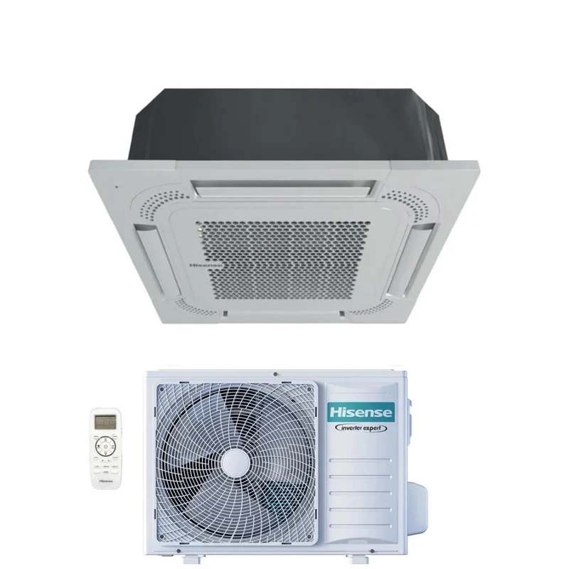 Climatiseur cassette Hisense Inverter 9000 Btu ACT26UR4RCA4 + AUW26U4RS8 R-32 Wi-Fi en option A++/A+ avec télécommande et panneau inclus