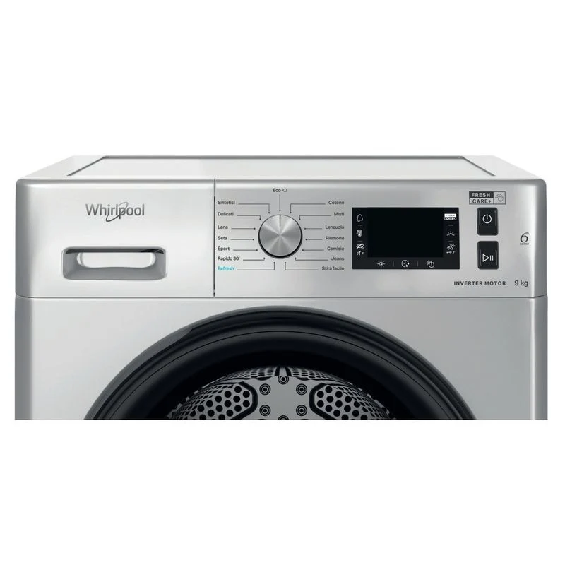 Sèche-linge à pompe à chaleur Whirlpool FFTN M22 93 SILVER IT 9 kg Classe A+++ (H 84,9 x L 59,5 x P 64,9 cm) Moteur Inverter 6TH SENSE