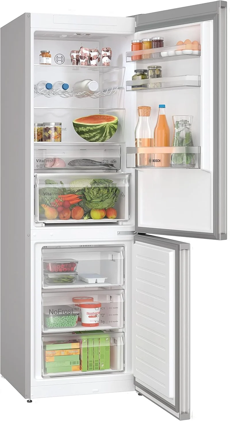 Réfrigérateur Bosch KGN367LDF 218 litres, pose libre, classe D (H 186 x L 60 x P 66,5 cm), technologie Inverter Perfect Fit