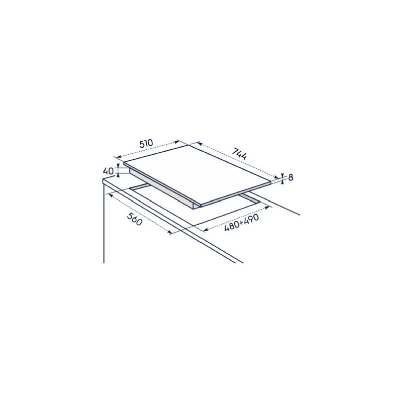Plaque de cuisson à gaz Electrolux série 600 Kgs7536Sx 5 brûleurs (L 74,4 x P 51 cm) en acier inoxydable