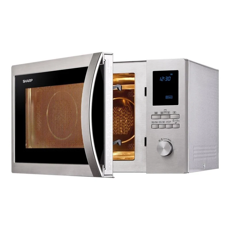 Four à micro-ondes combiné Sharp R982STWE 42 litres 1000 W (H 82,8 x L 140,6 x P 140,9 cm) avec grille en acier inoxydable