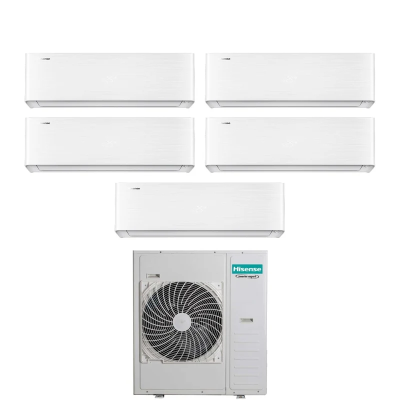 Climatiseur penta-split inverter Hisense série ENERGY PRO X 9+9+9+12+12 avec 5AMW125U4RTA R-32 Wi-Fi intégré 9000+9000+9000+12000+12000
