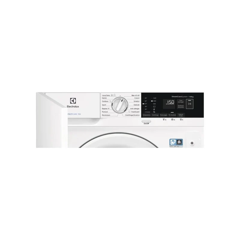 Lave-linge encastrable Electrolux série 700 EW7F484Bi, 8 kg, 1400 tr/min, classe D (H 81,9 x L 59,6 x P 54 cm), Vapor Pro SensiCare