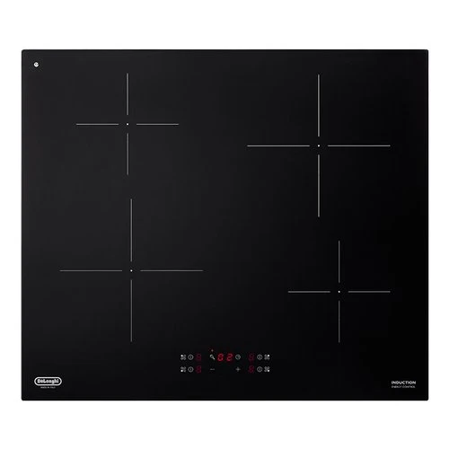 Plaque de cuisson à induction 4 feux De Longhi Design Pin 62 (L60 x P52) en vitrocéramique noire