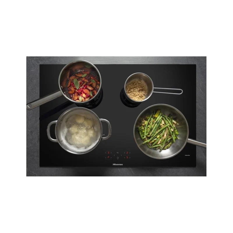 Plaque de cuisson à induction Hisense HI8421BSC 4 feux (L 79,5 x P 52 cm) en vitrocéramique noire