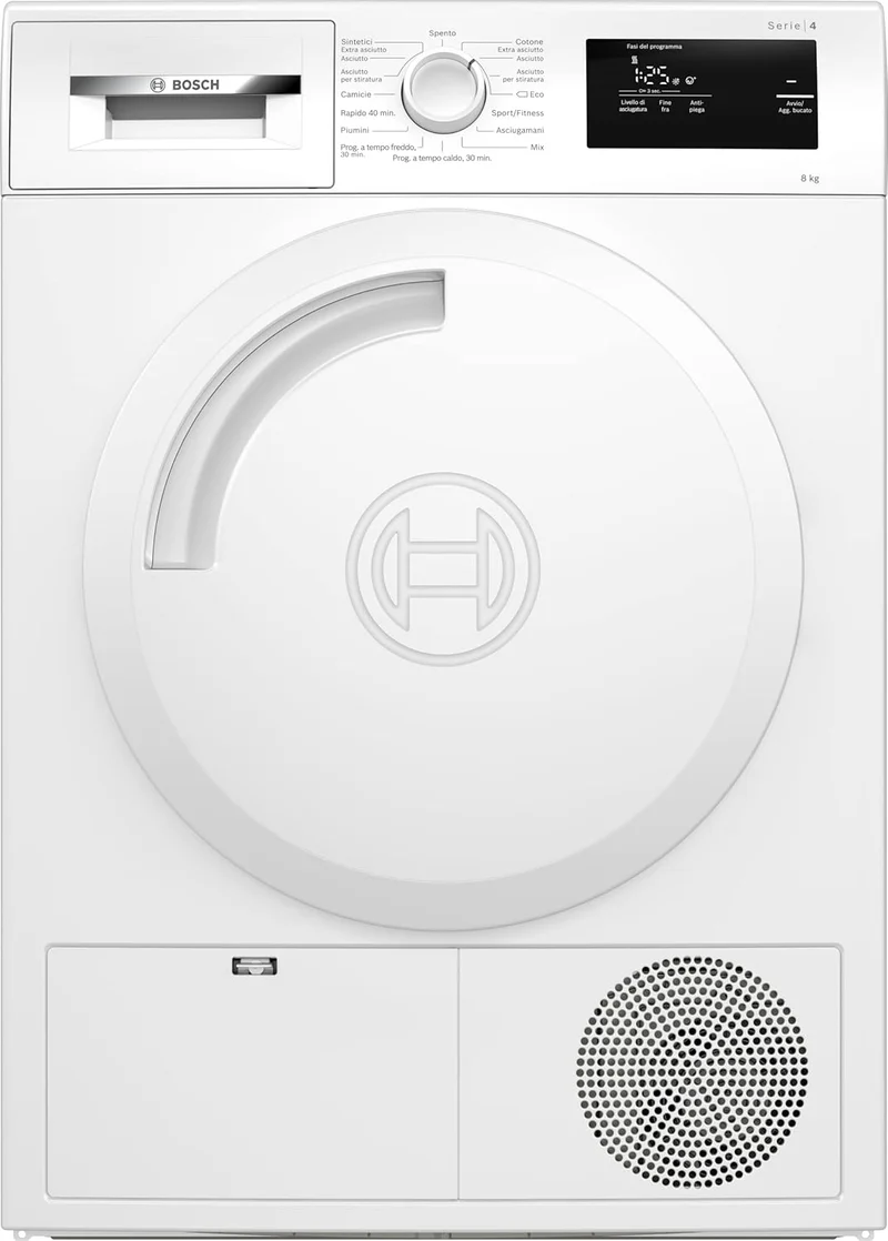 Sèche-linge à condensation Bosch WTH83058II Série 4, 8 kg, classe A+ (H 84,2 x L 59,8 x P 61,3 cm), écran LED blanc