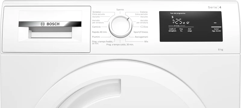 Sèche-linge à condensation Bosch WTH83058II Série 4, 8 kg, classe A+ (H 84,2 x L 59,8 x P 61,3 cm), écran LED blanc