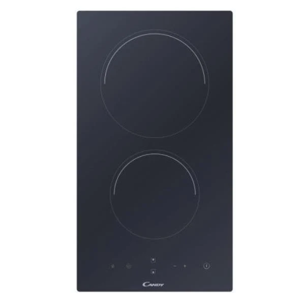 Plaque de cuisson électrique Candy CDH30 à 2 brûleurs (L 28,9 x P 52 cm) en vitrocéramique noire