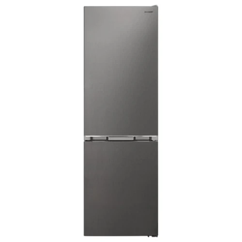 Réfrigérateur combiné Sharp SJ NBA11DMXPE 331 litres, classe E (H 185 x L 59,5 x P 65 cm), sans givre, en acier inoxydable, compatible avec les animaux de compagnie.