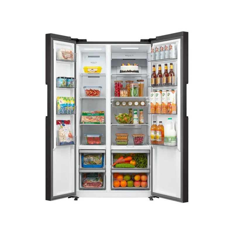 Réfrigérateur Midea côte à côte pose libre MDRS723MYF28 540 litres Classe F (H 179,3 x L 91 x P 65,8 cm) Total No Frost Inverter Quattro Noir