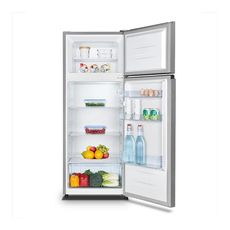 Réfrigérateur Hisense RT267D4ADE 206 litres, classe E, double porte (H 143,4 x L 55 x P 54,2 cm), argent