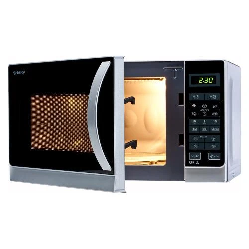 Four à micro-ondes combiné Sharp R642INW 20 litres 800 W (H 65,3 cm x L 111,6 cm x P 91 cm) Argent