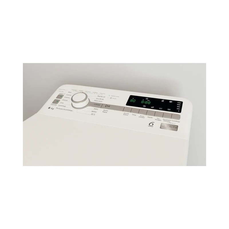 Lave-linge à chargement par le haut Whirlpool TDLR 6252BS IT (H90 x L40 x P60) blanc, 6 kg, 1200 tr/min, classe B, 6 Sense