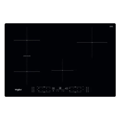 Plaque de cuisson à induction Whirlpool WB B4877 NE 4 brûleurs (L77 x P51) en vitrocéramique noire