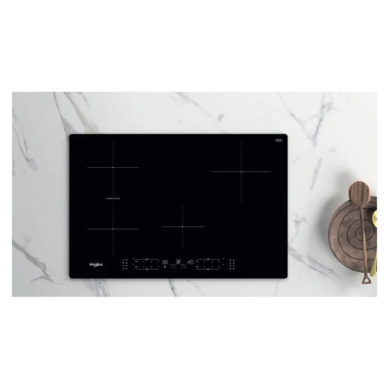 Plaque de cuisson à induction Whirlpool WB B4877 NE 4 brûleurs (L77 x P51) en vitrocéramique noire
