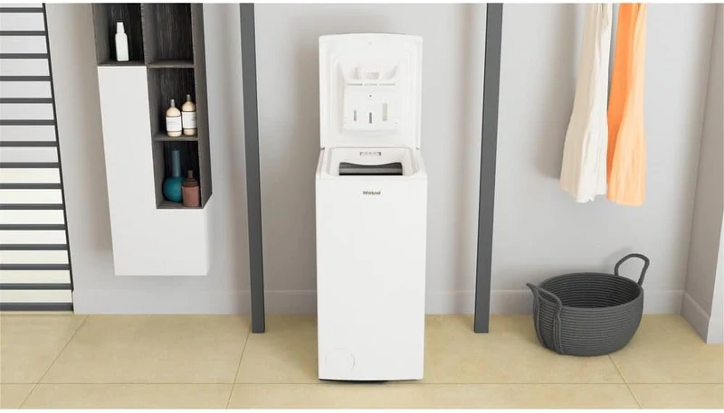 Lave-linge à chargement par le haut Whirlpool TDLR 65241BS IT Slim 6,5 kg Classe C 1200 tr/min (H 90 x L 40 x P 60 cm) Moteur Inverter 6th Sense Technology