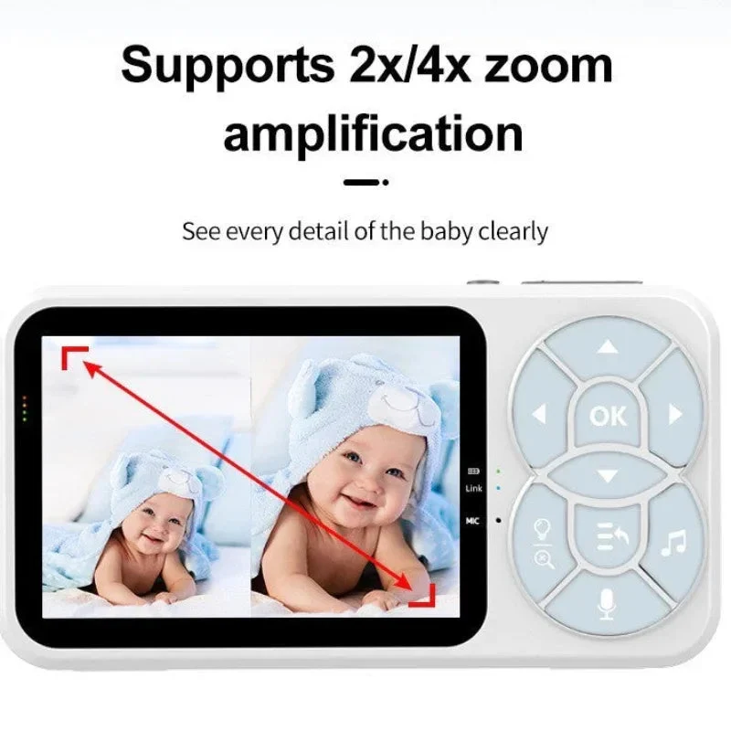 Baby Monitor With VOX Mode Night Vision Full Color Light Sound Alarm Smart Surveillance Camera