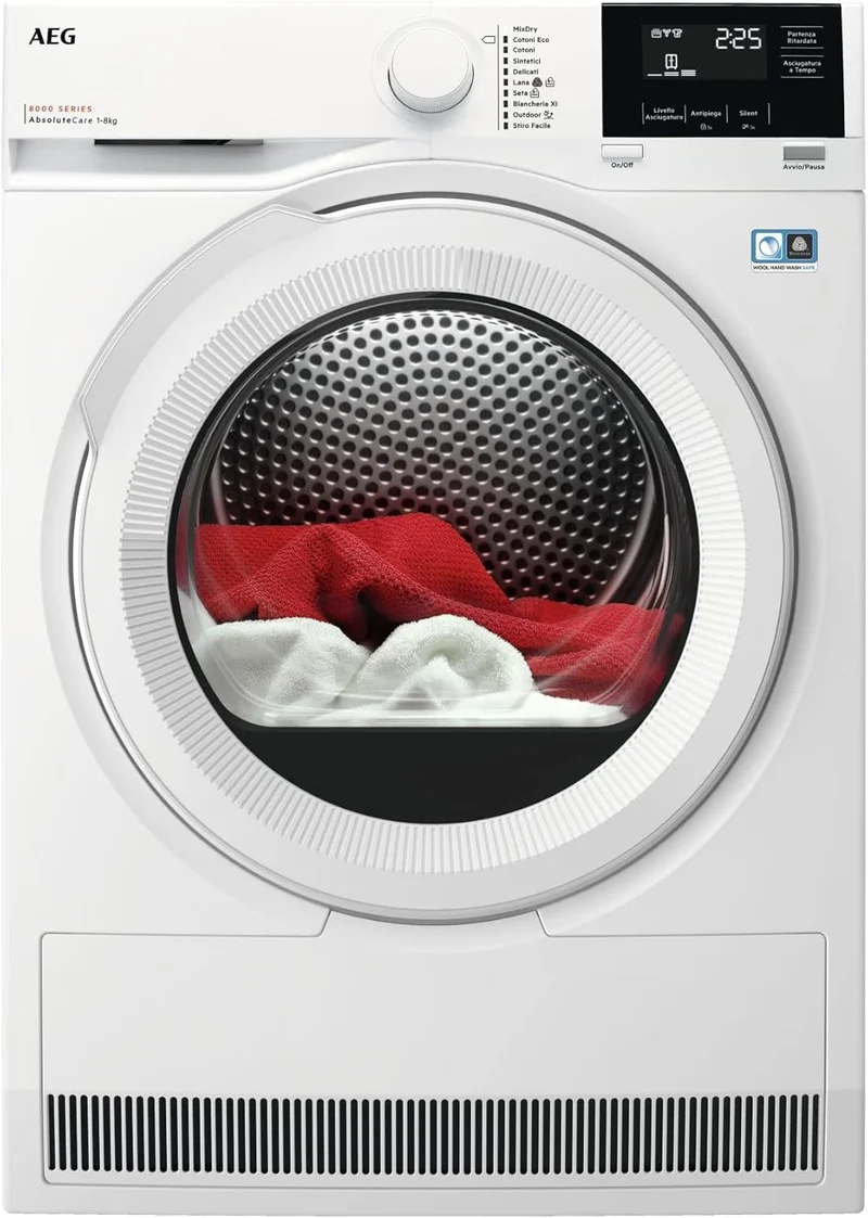 Sèche-linge à pompe à chaleur AEG 8000 AbsoluteCare TR8G82OW 8 kg Classe A++ (H 89 x L 64 x P 68 cm) Moteur Inverter