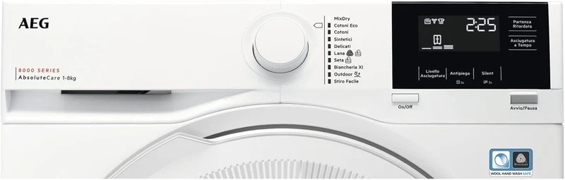 Sèche-linge à pompe à chaleur AEG 8000 AbsoluteCare TR8G82OW 8 kg Classe A++ (H 89 x L 64 x P 68 cm) Moteur Inverter