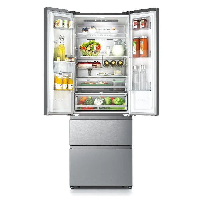 Réfrigérateur côte à côte Hisense RF SERIES RF632N4WIE 485 litres Classe E (H 200 x L 70 x P 69,4 cm) Porte française Total No Frost Acier inoxydable