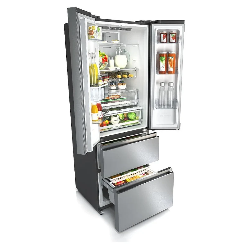 Réfrigérateur côte à côte Hisense RF SERIES RF632N4WIE 485 litres Classe E (H 200 x L 70 x P 69,4 cm) Porte française Total No Frost Acier inoxydable