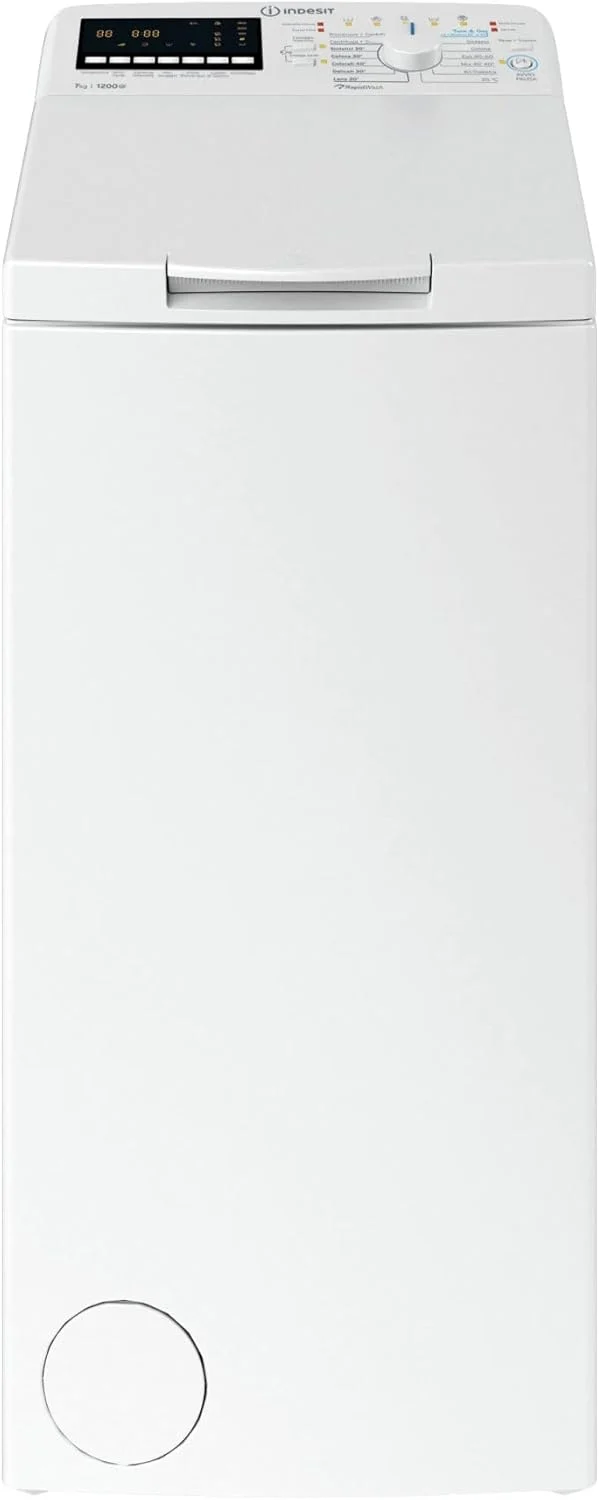 Lave-linge à chargement par le haut Indesit BTW B7231P IT Turn&GO 7 kg Classe D 1200 tr/min (H90 x L40 x P60) Blanc