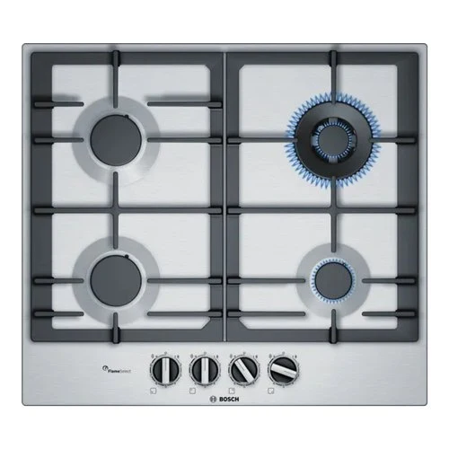 Piano cottura A Gas Bosch Serie 6 Pch6A5B90 4 Fuochi (L58,2xP52) Flameselect Inox