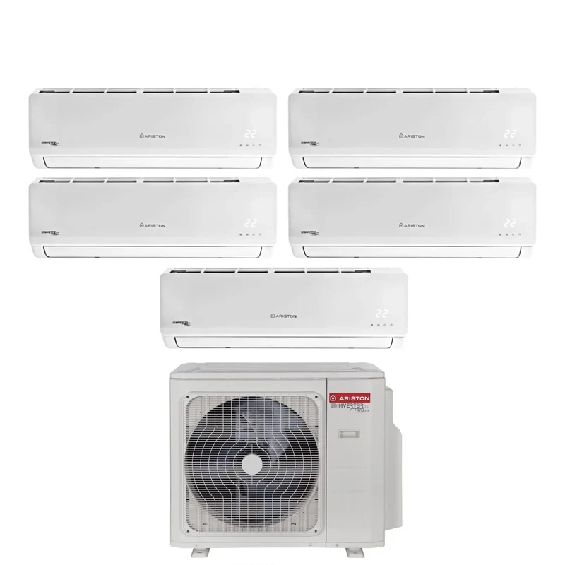 Climatiseur penta-split inverter Ariston série PRIOS 9+12+12+12+12 avec PENTA 121 XD0C-O R-32 Wi-Fi en option 9000+12000+12000+12000+12000
