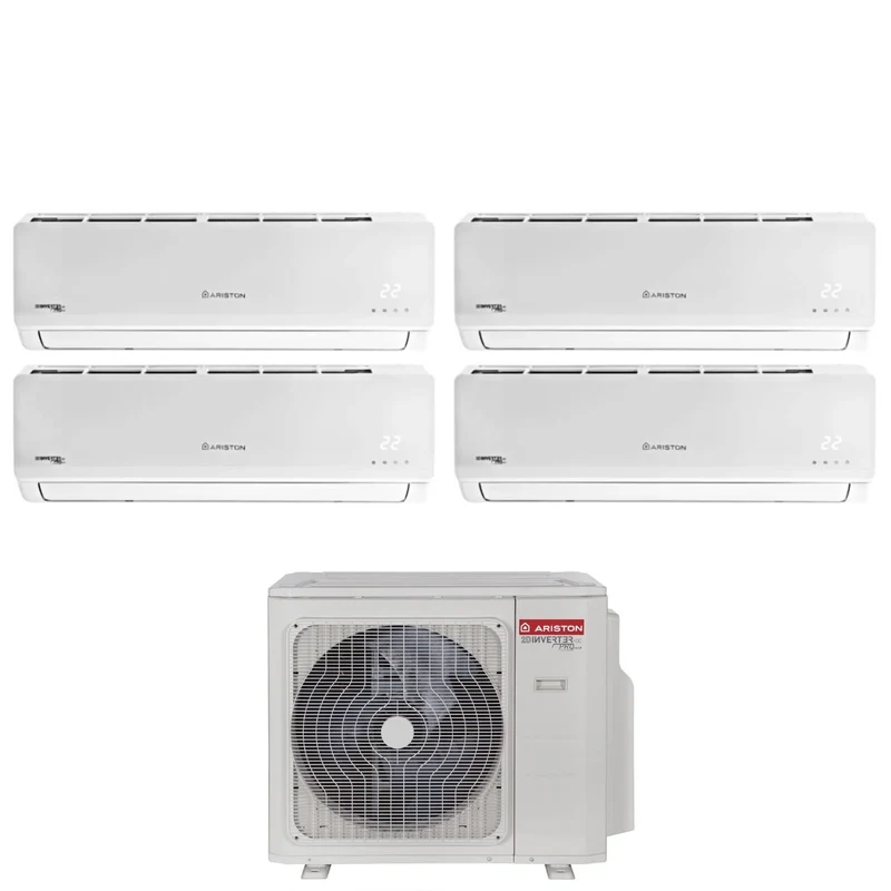 Climatiseur quadri-split inverter Ariston série PRIOS 9+9+9+9 avec QUAD 110 XD0C-O R-32 Wi-Fi en option 9000+9000+9000+9000
