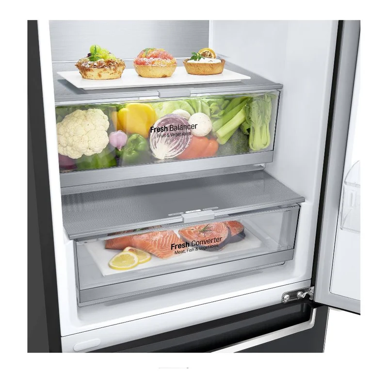 Réfrigérateur combiné LG GBB72MCVBN 384 litres Classe B (H 203 x L 59,5 x P 67,5 cm) No Frost Noir à compresseur linéaire Inverter