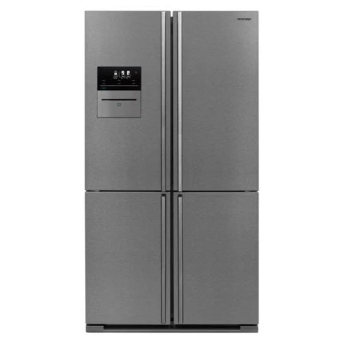 Réfrigérateur américain Sharp SJ FF560EVI, 588 litres, classe F (H 185 x L 91 x P 75 cm), sans givre, mode Super Cool Eco, acier inoxydable.