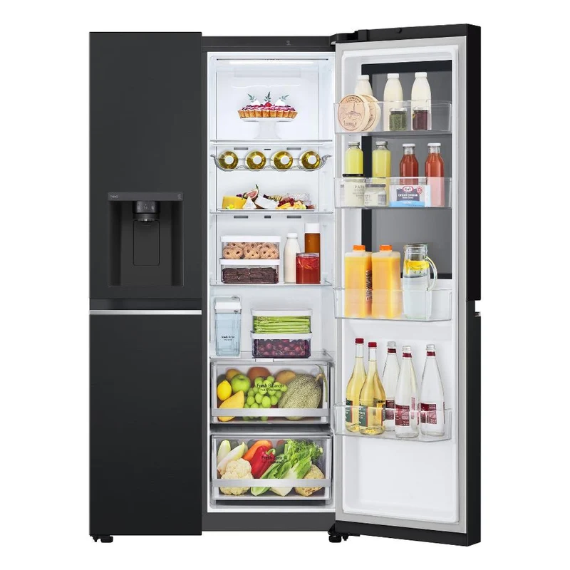 Réfrigérateur côte à côte LG GSGV81EPLL 635 litres Classe E (H 179 x L 91,3 x P 73,5 cm) No Frost ThinQ Alexa Google Assistant Noir mat