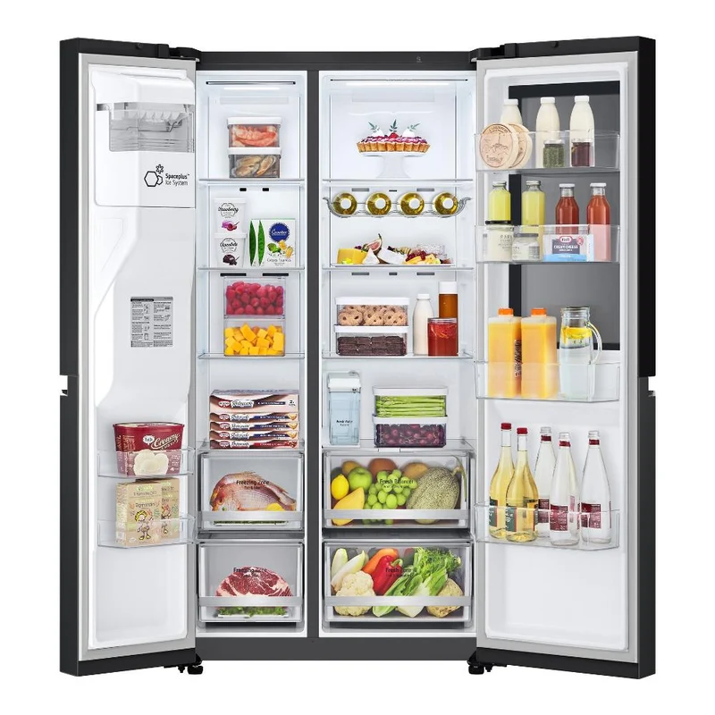 Réfrigérateur côte à côte LG GSGV81EPLL 635 litres Classe E (H 179 x L 91,3 x P 73,5 cm) No Frost ThinQ Alexa Google Assistant Noir mat