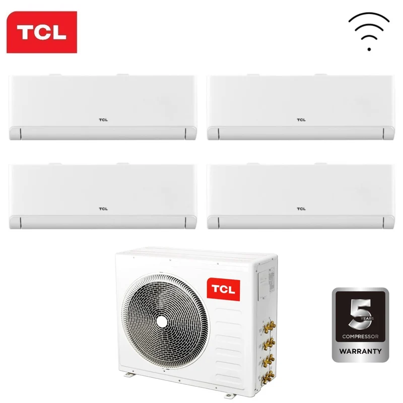 Climatiseur quadri-split TCL BreezeIN 9+9+9+12 avec module Wi-Fi intégré MT3240 R-32