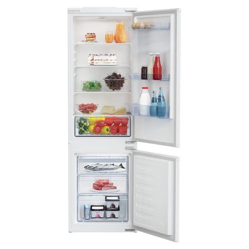Réfrigérateur encastrable Beko BCSA285K4SN 271 litres, classe E (H 177,5 x L 54,5 x P 54,5 cm), blanc statique