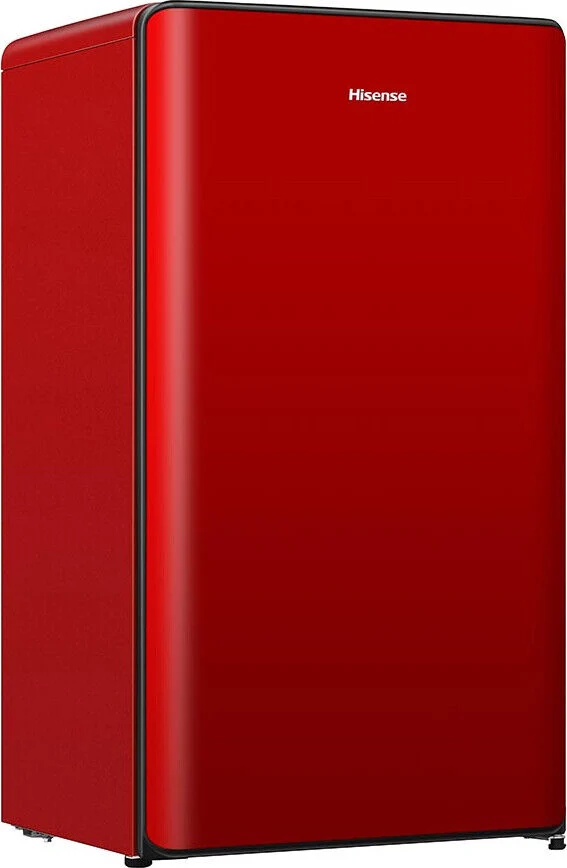 Réfrigérateur Hisense RR106D4CRF 82 litres, une porte, classe F (H 86,7 x L 48 x P 45,1 cm), rouge statique