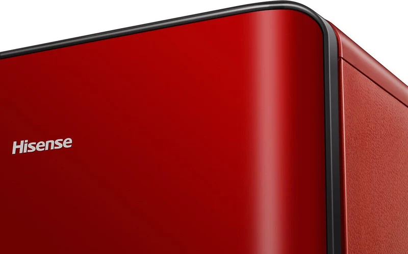 Réfrigérateur Hisense RR106D4CRF 82 litres, une porte, classe F (H 86,7 x L 48 x P 45,1 cm), rouge statique