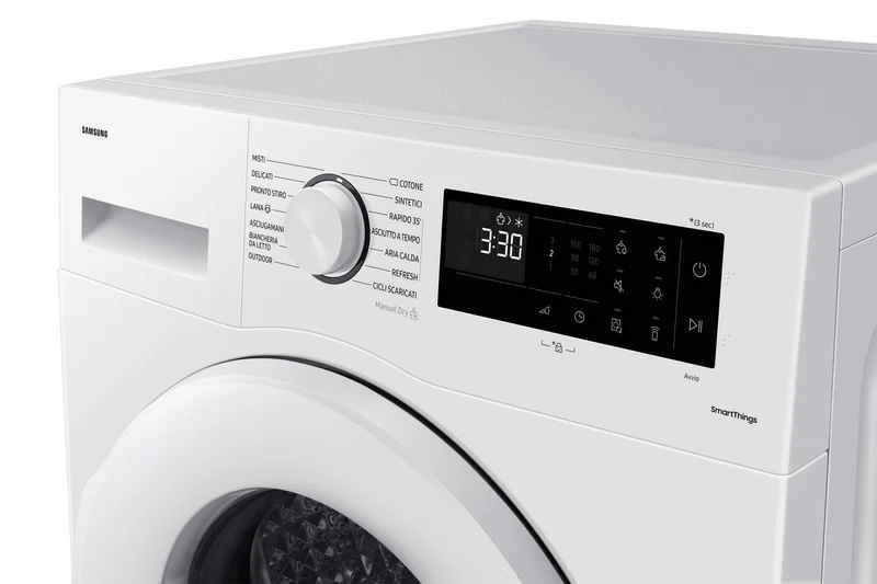 Sèche-linge à pompe à chaleur Samsung 9 kg DV90CGC0A0TE, capteur de séchage optimal, classe A++ (H 85 x L 60 x P 60 cm), fonction Hygiene Care, Wi-Fi