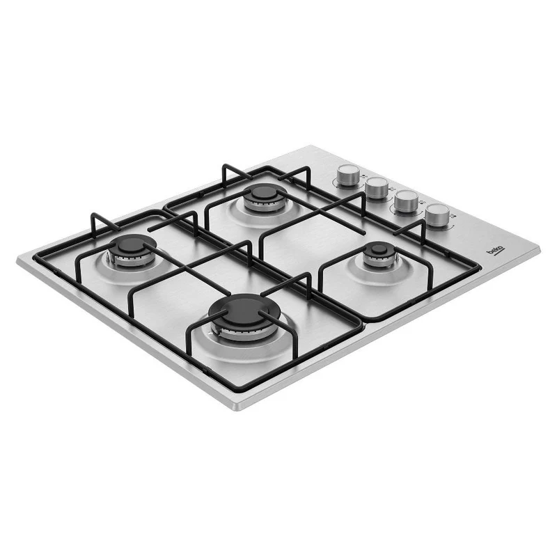 Plaque de cuisson à gaz Beko HIGG 641C3 SX 4 brûleurs (L61 x P51) en acier inoxydable, brûleurs haute efficacité