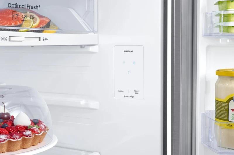 Réfrigérateur Samsung EcoFlex AI RT35CG5644S9ES à deux portes, 348 litres, classe E, No Frost total (H 171,5 x L 60 x P 70,9 cm), mode énergie AI, SmartThings, acier inoxydable