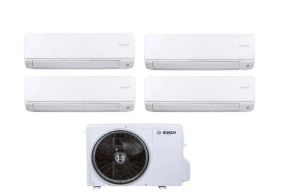 Climatiseur Bosch Quadri Split Inverter série CLIMATE 6000i 9+9+9+12 avec CL5000M 82/4 E R-32 Wi-Fi en option 9000+9000+9000+12000