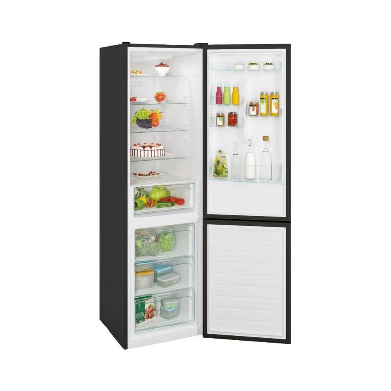 Réfrigérateur combiné Candy Fresco CCE4T620EB 377 litres Classe E (H 200 x L 59,5 x P 65,8 cm) compatible avec l'application hOn, Alexa et Google Assistant, noir