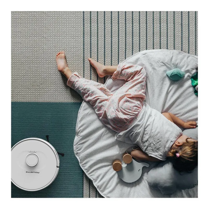 Aspirateur robot Rowenta RR8577WH X PLORER Série 75 S+ Blanc, compatible avec Alexa et l'Assistant Google.