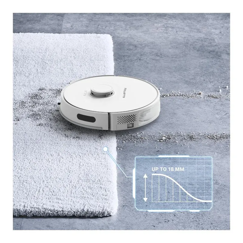 Aspirateur robot Rowenta RR8577WH X PLORER Série 75 S+ Blanc, compatible avec Alexa et l'Assistant Google.