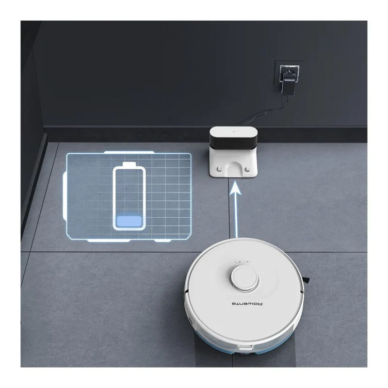 Aspirateur robot Rowenta RR8577WH X PLORER Série 75 S+ Blanc, compatible avec Alexa et l'Assistant Google.