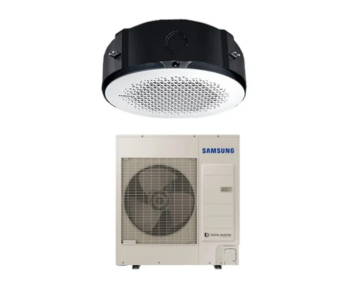 Climatiseur cassette Inverter Samsung 4 voies 360° 40 000 BTU AC120MN4PKH / AC120MXADN R-410 avec panneau PC4NUSKAN et commande filaire