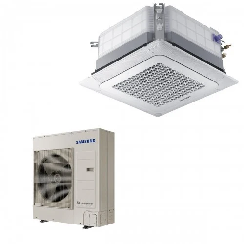 Climatiseur cassette Samsung Inverter 4 voies Windfree 30 000 BTU AC090NN4DKH/AC090MXADKH R-410 avec panneau PC4NUFMAN et commande filaire