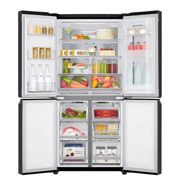 Réfrigérateur LG GMQ844MC5E à 5 portes, 530 litres, No Frost, classe E (H 178,7 x L 83,5 x P 73,4 cm), Wi-Fi avec SmartThinQ InstaView, noir