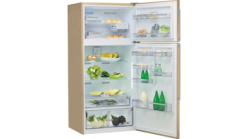 Réfrigérateur Whirlpool W84TE 72 M 2 587 litres à deux portes (H 186 x L 84 x P 75 cm), classe E, finition marbre, compartiment Freshbox 0° réversible, dégivrage automatique.