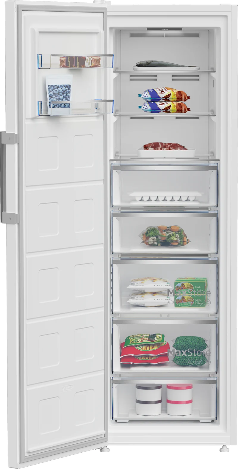 Congélateur vertical Beko B5RMFNE314W 286 litres, classe E, No Frost (H 186,5 x L 59,7 x P 75,4 cm), blanc